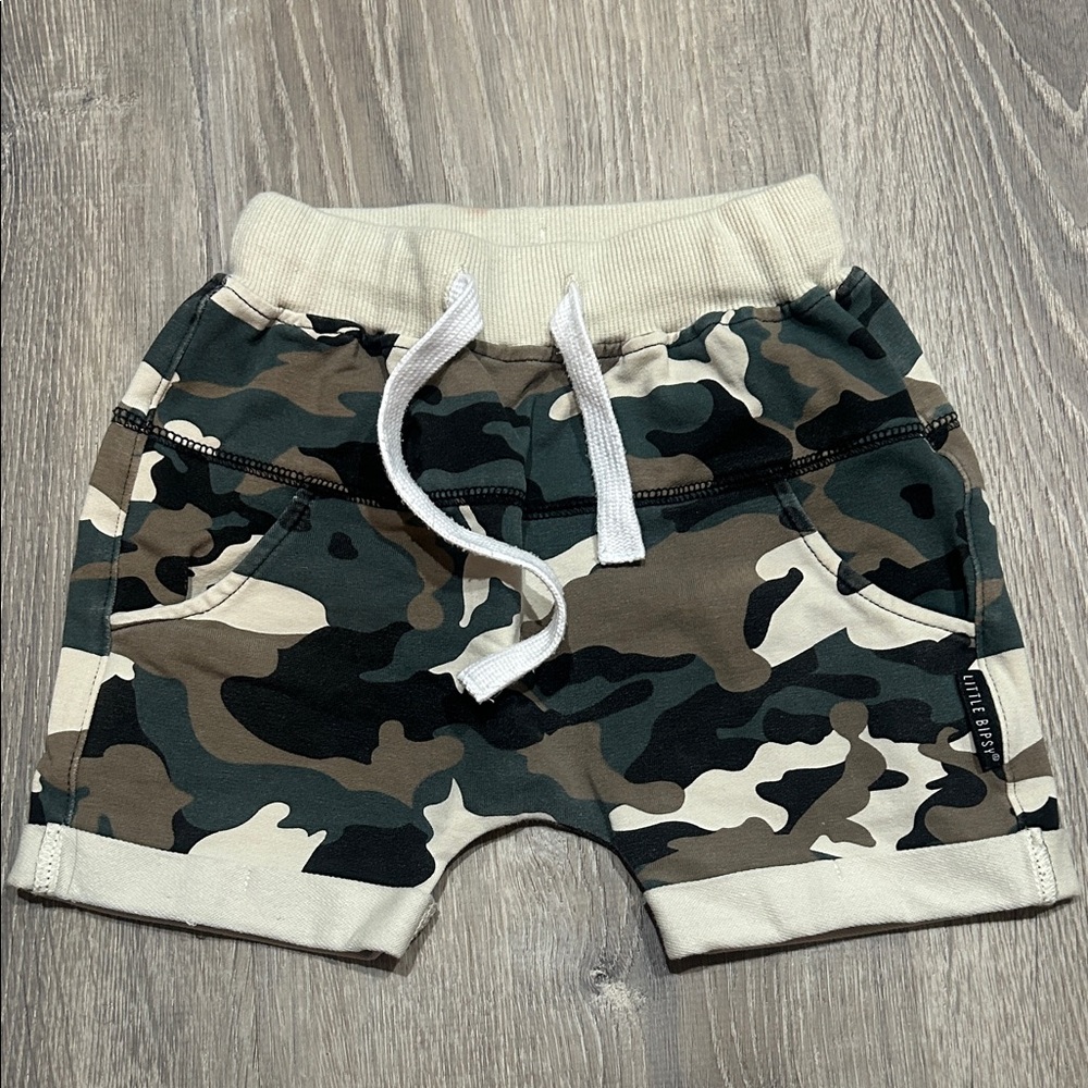 Little Bipsy Camo Kids Shorts with Drawstring